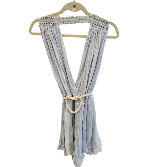 Free People Athena Romper Coverup Rope Blue - Picture 3 of 7